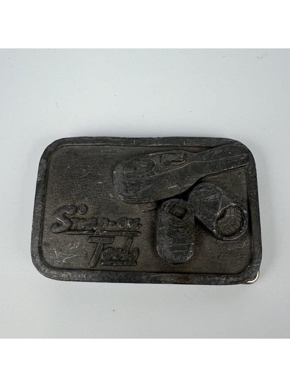 Vintage Snap-on Tools Pewter Belt Buckle – Ratchet & Sockets “Hit Line”